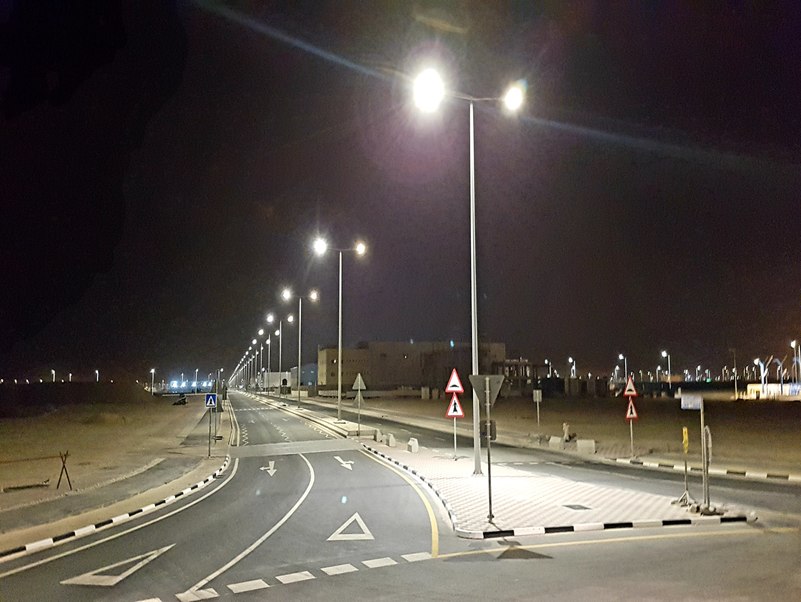 Al Wakrah Logistics Park Road Night Lights 